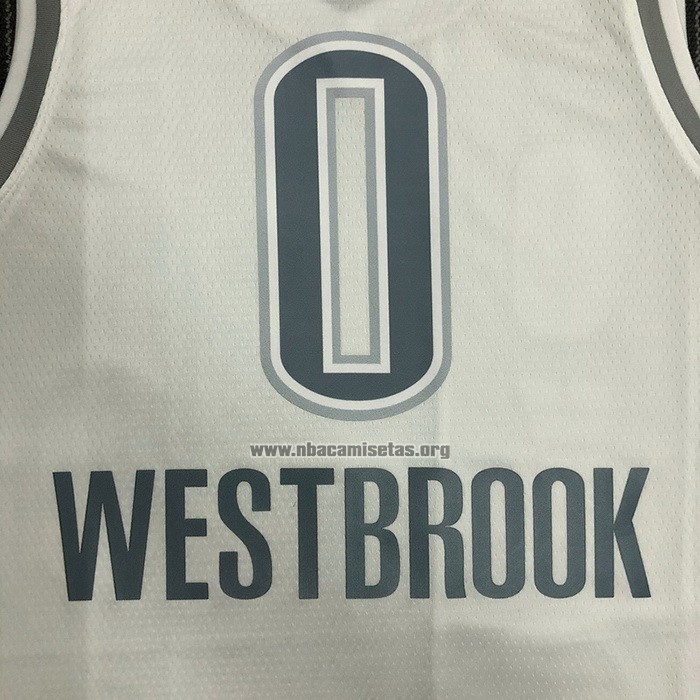Camiseta Oklahoma City Thunder Russell Westbrook NO 0 Ciudad 2021-22 Blanco